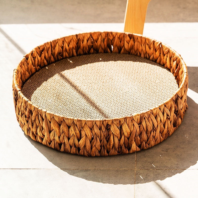 Wakupet cat round scratcher scratch board bed rattan handmade pet nest