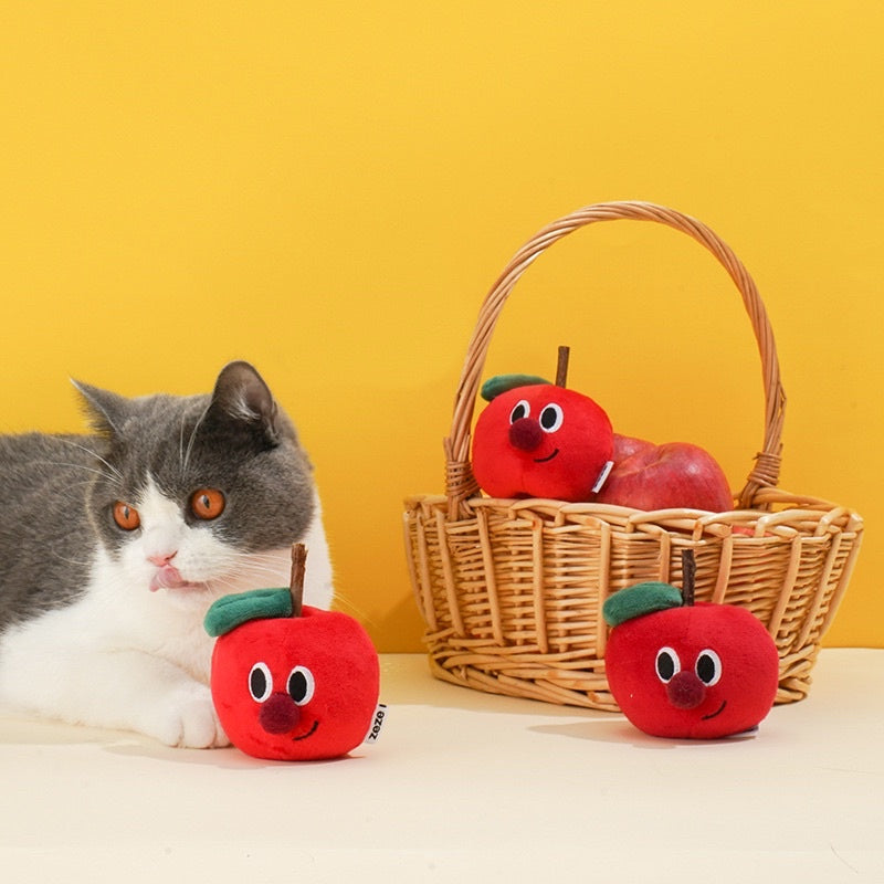 Zeze fruit 🍎  cat toys with catnip apple orange 🍊 chasing pet toy