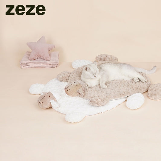 Zeze sheep 🐑 cat sleeping lamb pad bed soft pet dog mat