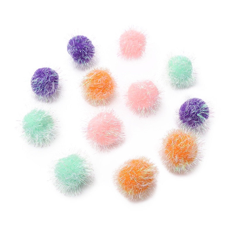 Cat chaser fluffy soft ball 4cm macaron color
