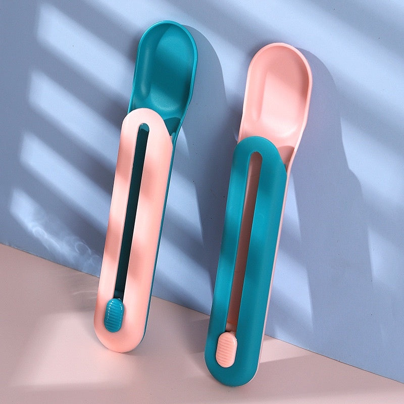 Cat snack feeder spoon meat paste pushing spoon