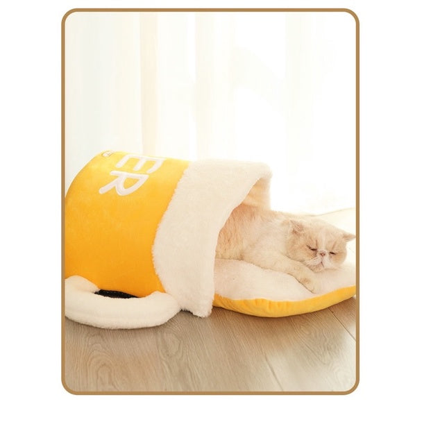 TinyPet beer 🍺 cup pet sleeping bed soft cat nest