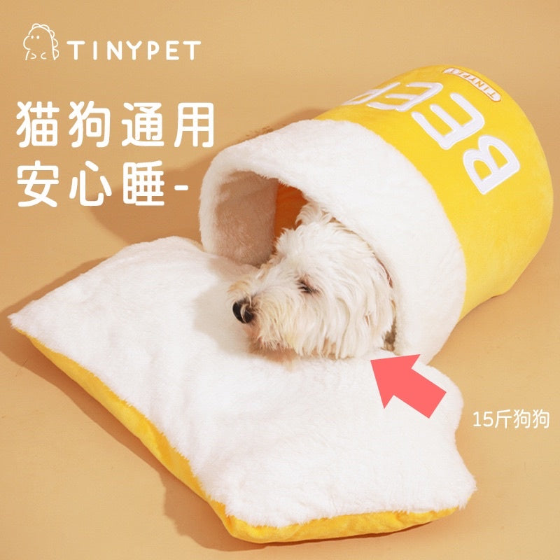 TinyPet beer 🍺 cup pet sleeping bed soft cat nest