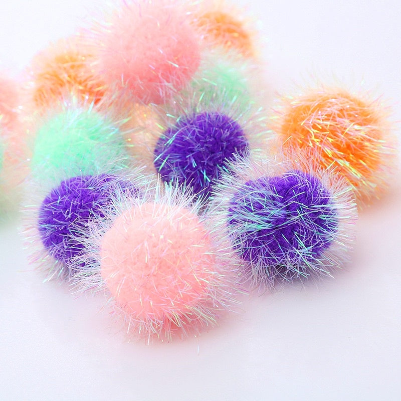 Cat chaser fluffy soft ball 4cm macaron color