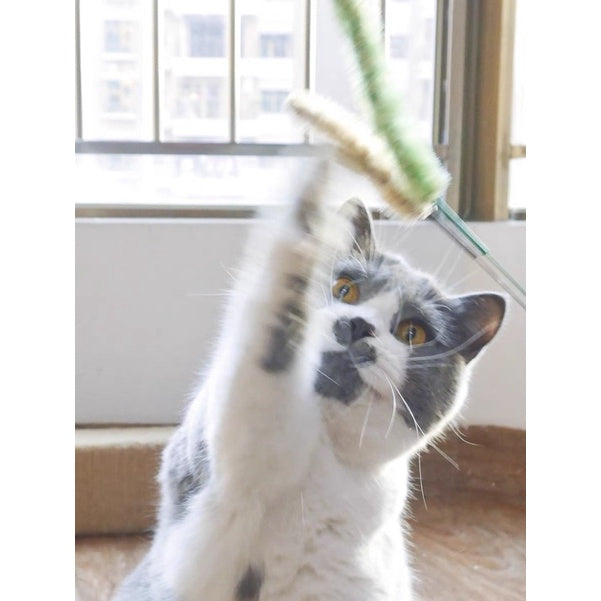 Doggyman cat teaser double foxtail pet toy