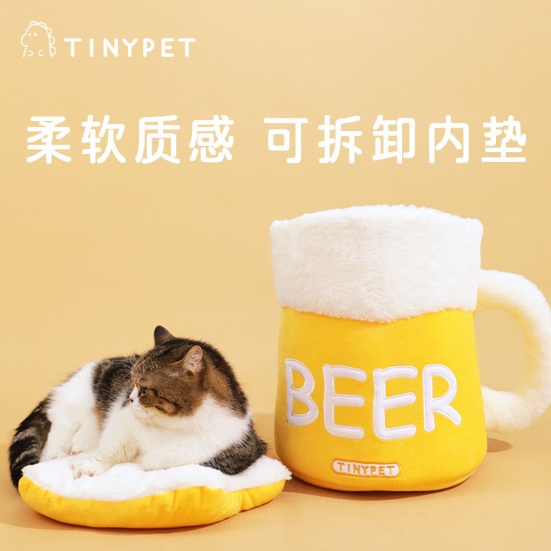 TinyPet beer 🍺 cup pet sleeping bed soft cat nest