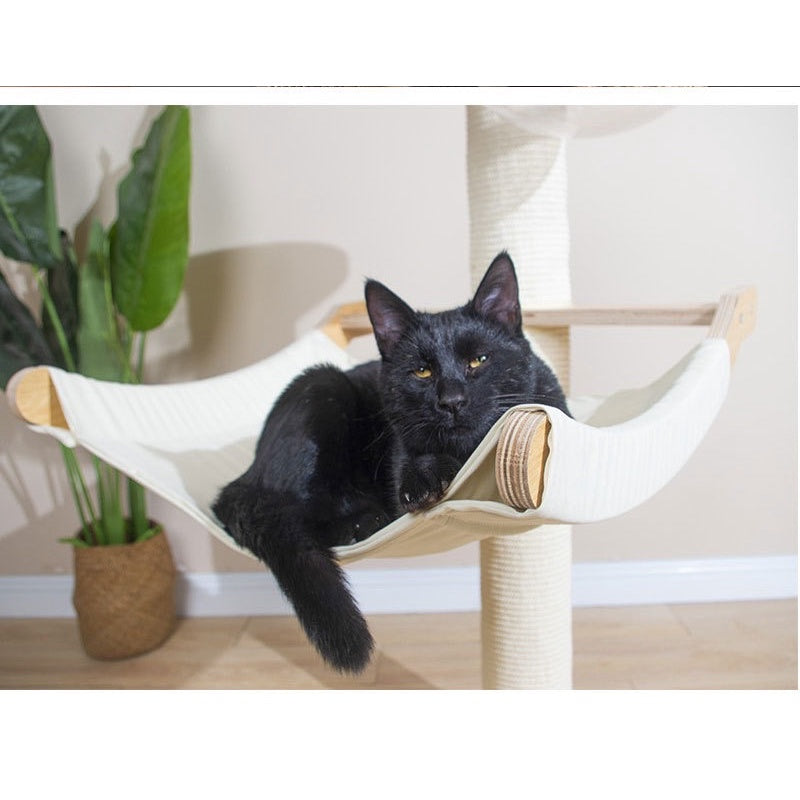 Wakupet cat scratcher tree post with space chamber and hammock