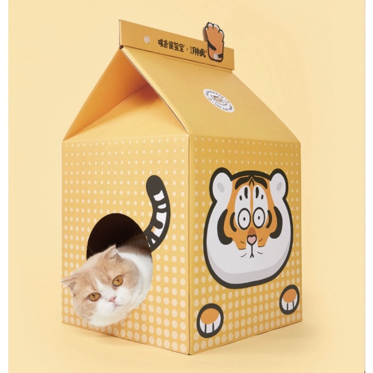 PurLab Cat scratch milk box scratcher pet house bed Tiger series