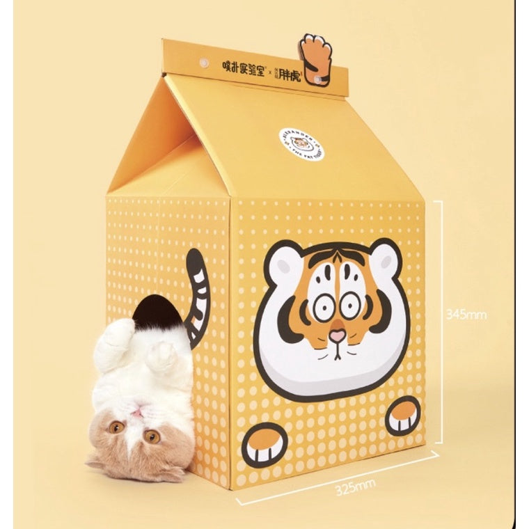 PurLab Cat scratch milk box scratcher pet house bed Tiger series