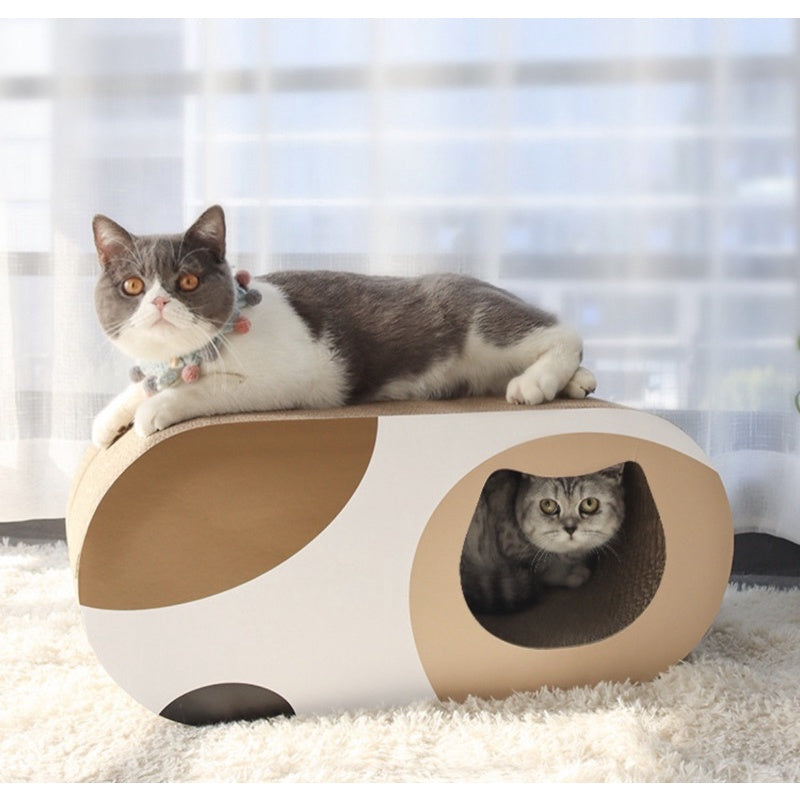 MSBC Cat scratch board house bed tunnel all in one pet toy