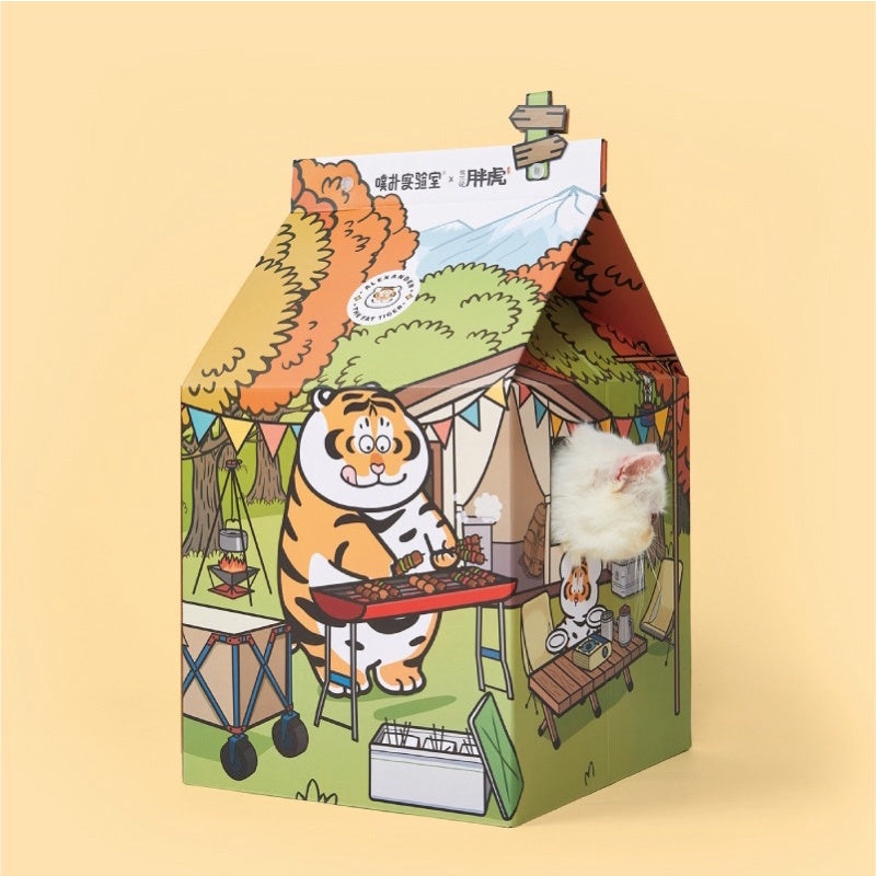 PurLab Cat scratch milk box scratcher pet house bed Tiger series