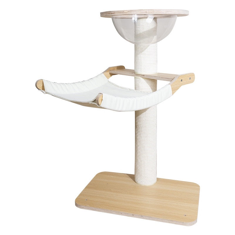 Wakupet cat scratcher tree post with space chamber and hammock