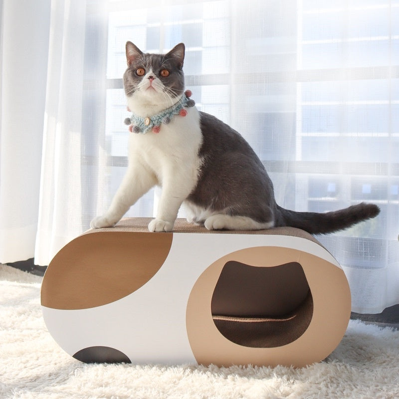 MSBC Cat scratch board house bed tunnel all in one pet toy