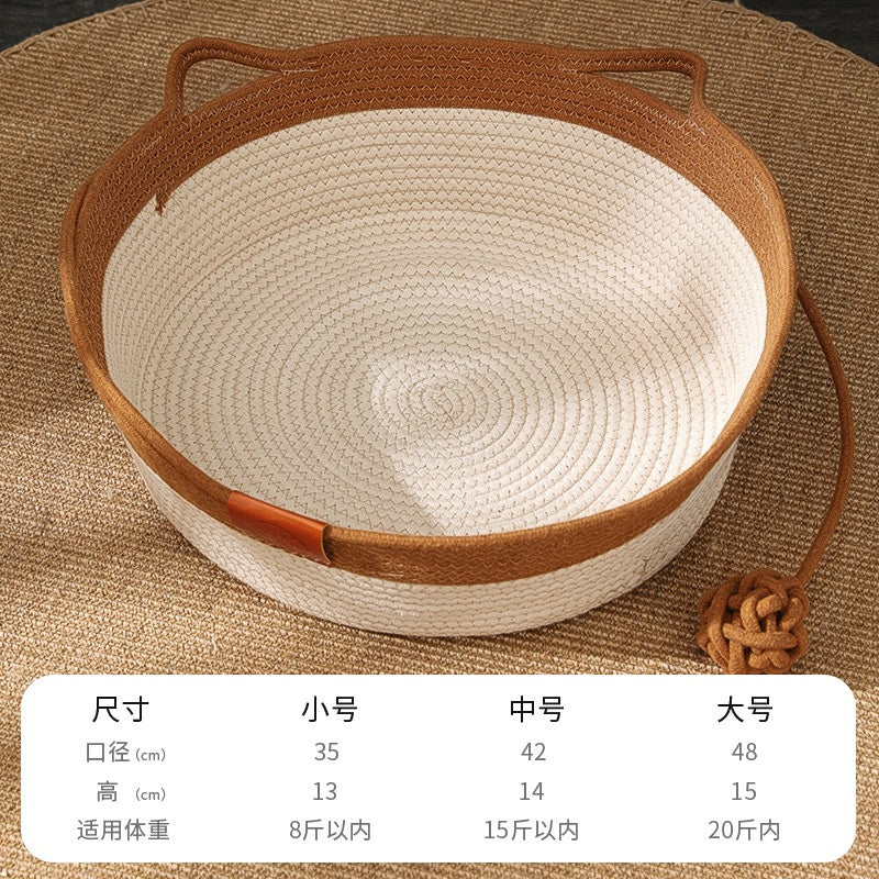 Cat cotton sleeping house with chaser ball cat ear pad knits 🧶