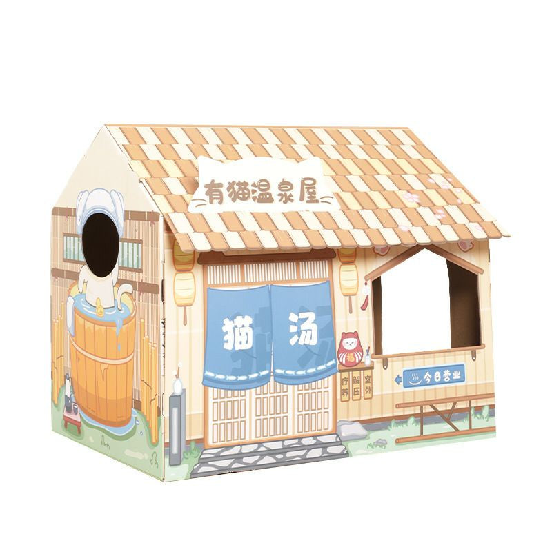 [SG Stock] Cat house with scratch board Cat Tax Christmas house