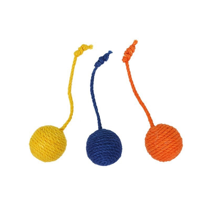 [SG Stock] Zeze cat sisal rope ball chaser pet toy multi color