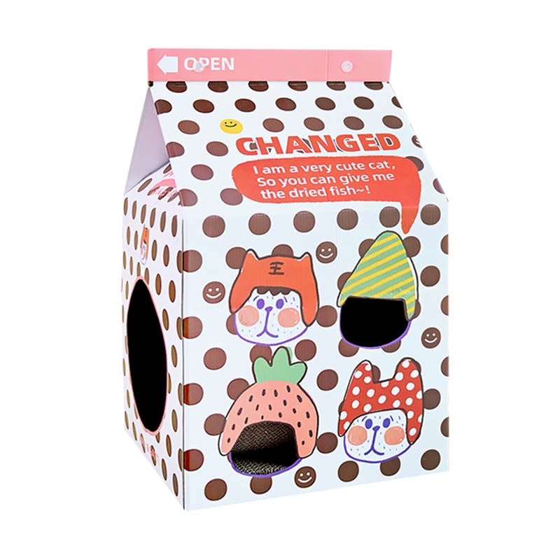 Misspet scratching board milk box sleeping bed for kitten cat pet toy house
