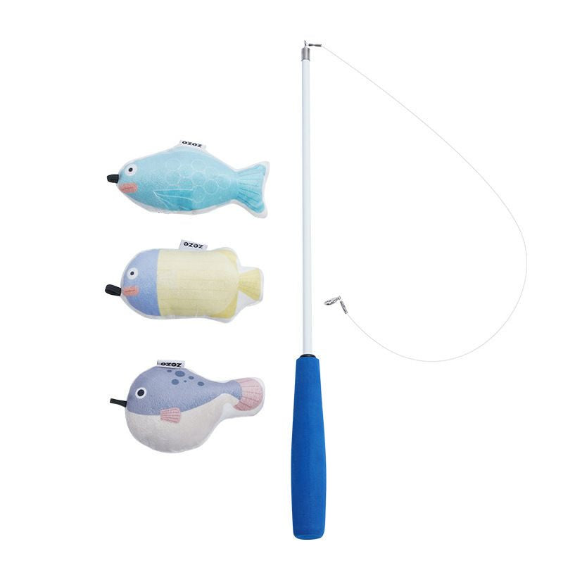[SG Stock] Zeze cat teaser retractable handle fishing pet toy with catnip