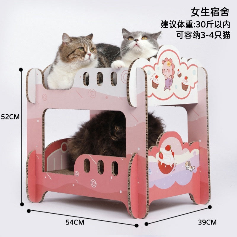 [SG Stock] TinyPet double deck cat scratch board sleeping bed pet toy scratcher
