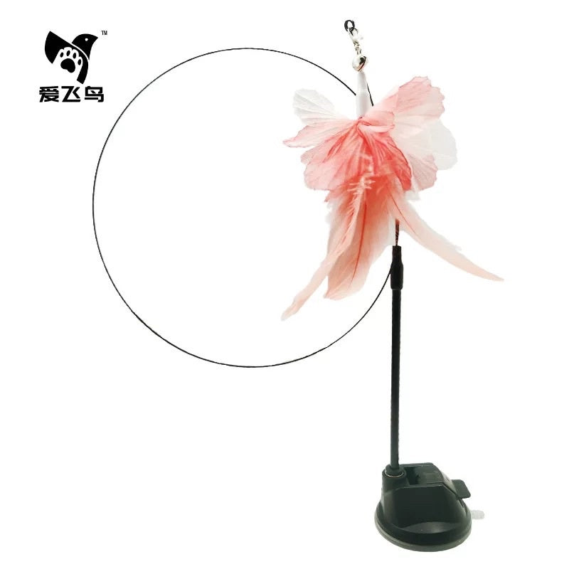 [SG Stock] Cat teaser with sucker on floor suction pad pet toy self play wand chaser