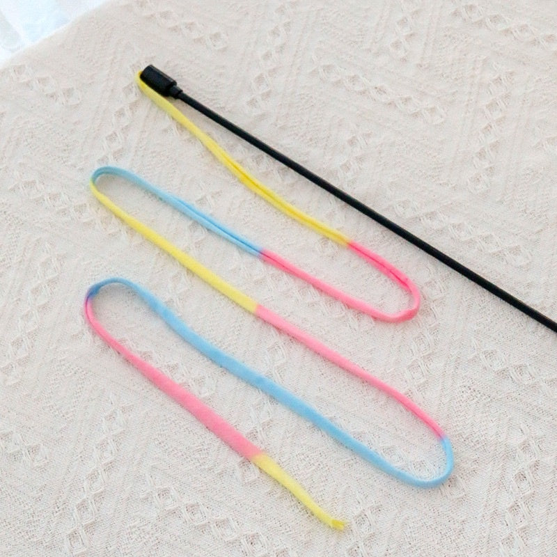 Rainbow color cat teaser 110cm cat toy pet toy