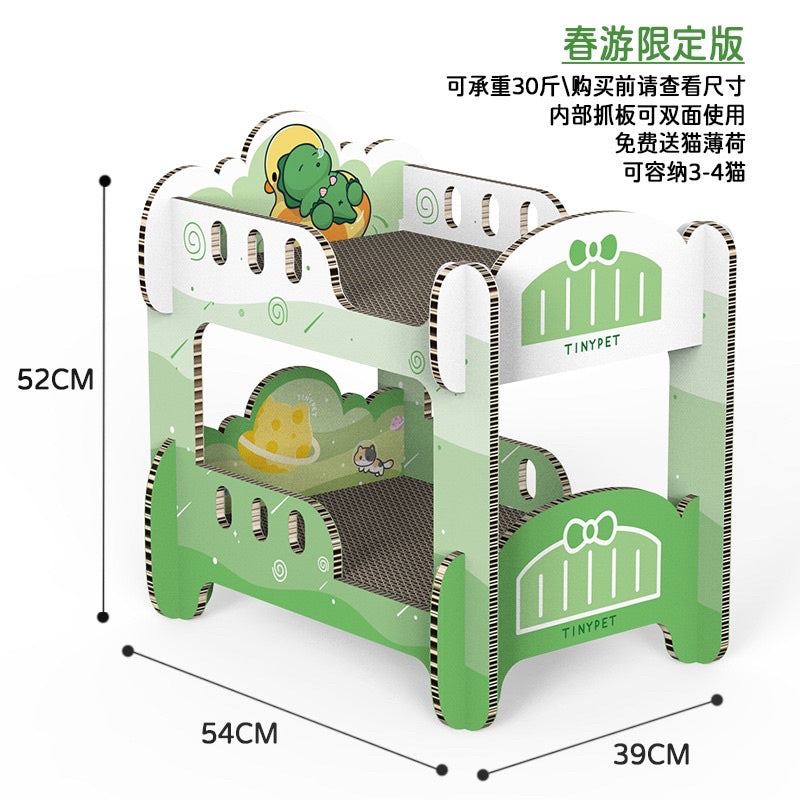 [SG Stock] TinyPet double deck cat scratch board sleeping bed pet toy scratcher