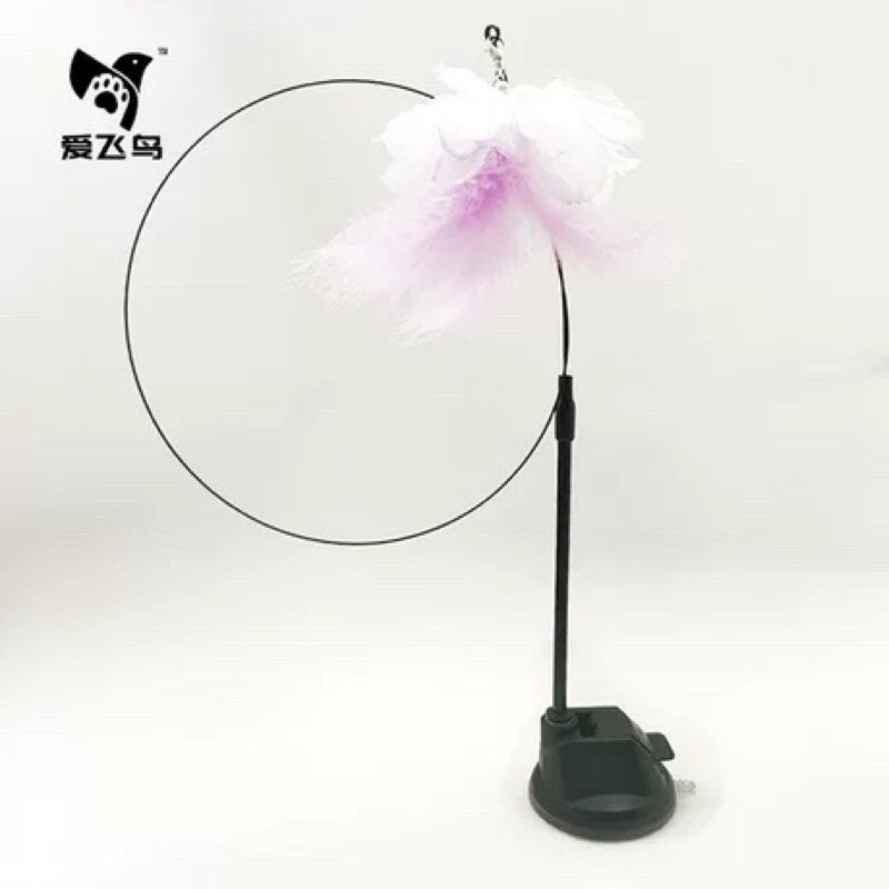 [SG Stock] Cat teaser with sucker on floor suction pad pet toy self play wand chaser