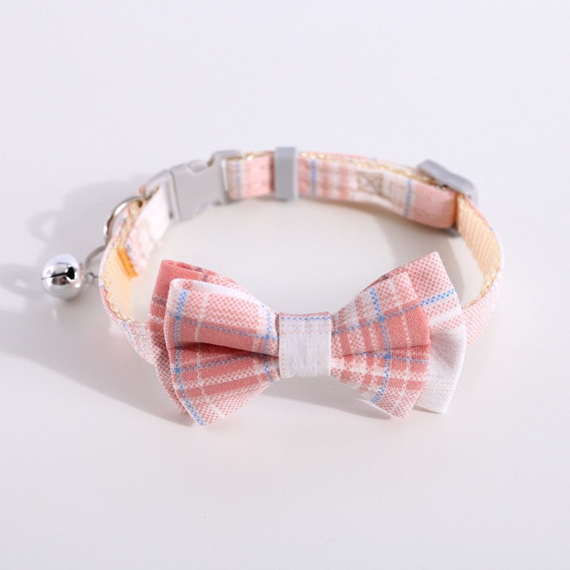 Pet Bow Tie cat dog grid design cravat collar necklace neck accessories