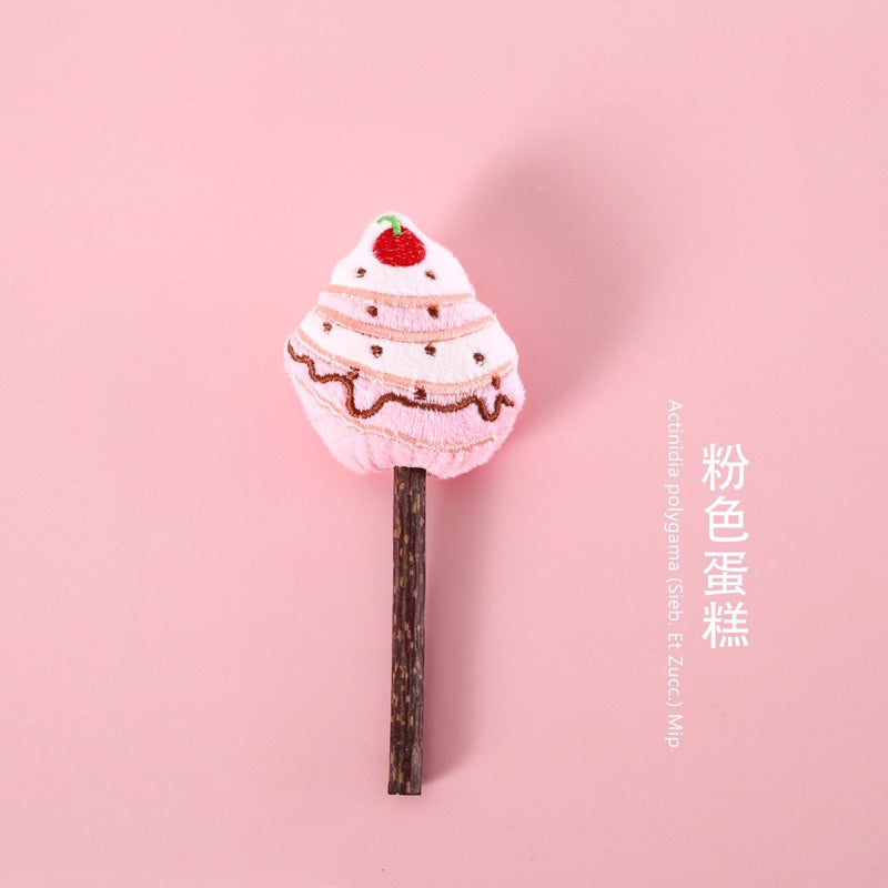 Cake 🍰 series catnip lollipop toy catmint pet cat ice cream 🍦 cartoon design