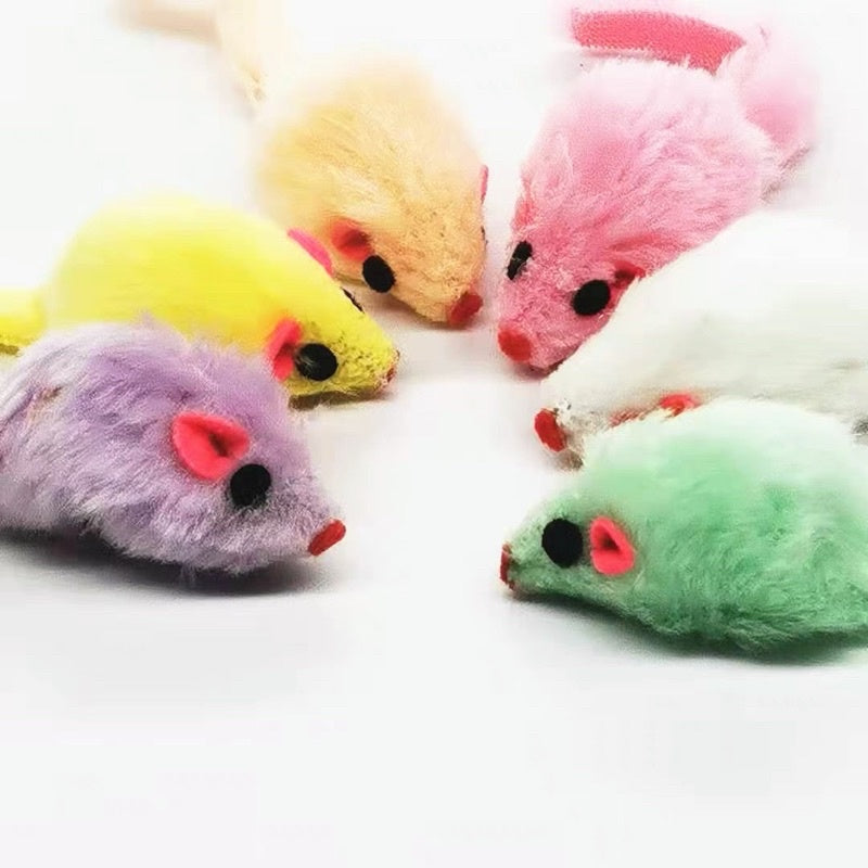Cat chaser pet toy with 5cm mouse feather tail mice with sound