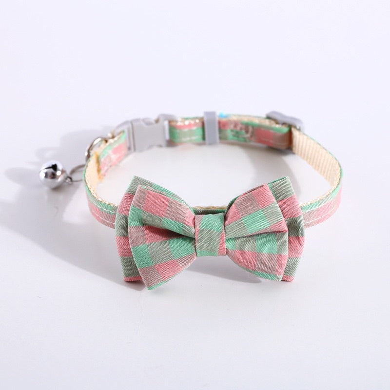 Pet Bow Tie cat dog grid design cravat collar necklace neck accessories