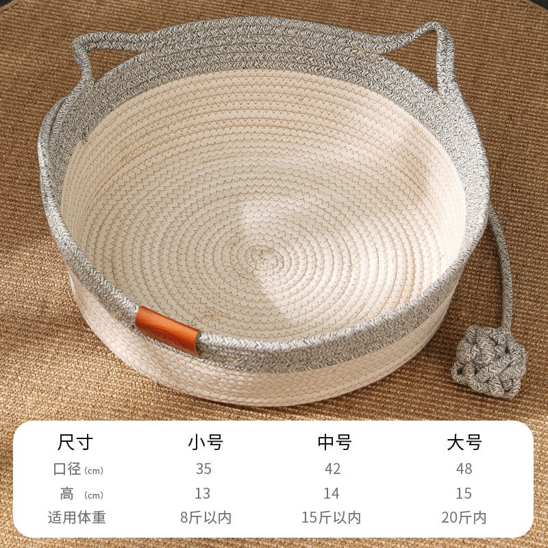 Cat cotton sleeping house with chaser ball cat ear pad knits 🧶