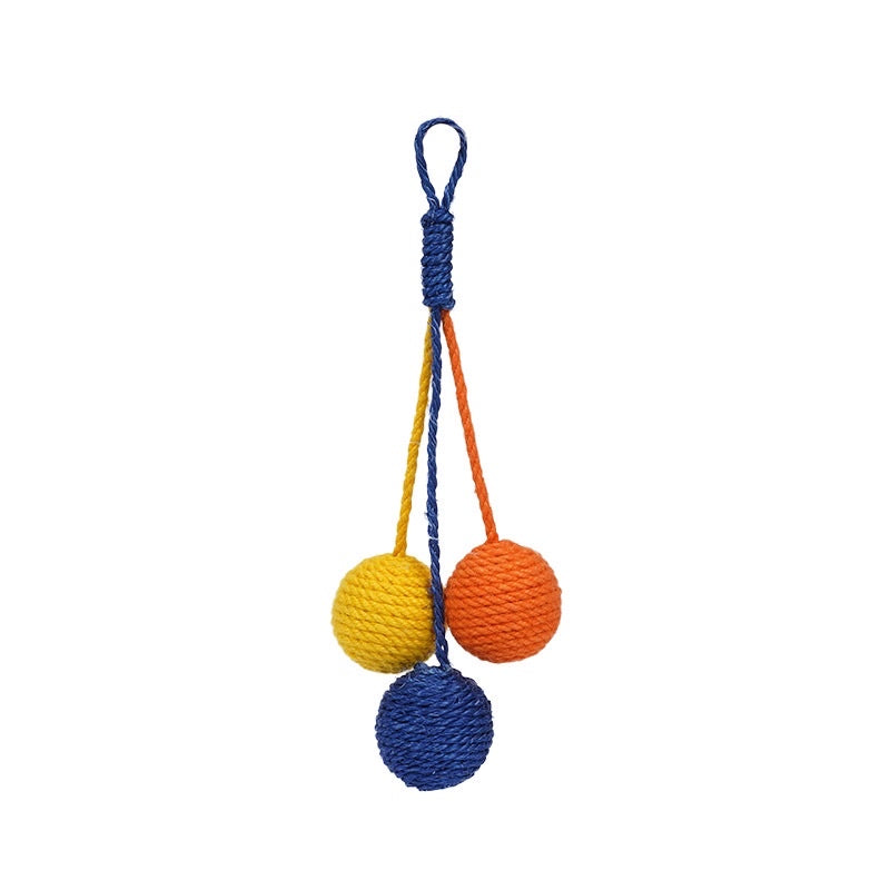 [SG Stock] Zeze cat sisal rope ball chaser pet toy multi color