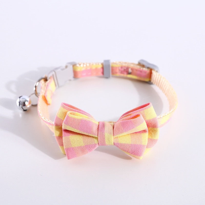 Pet Bow Tie cat dog grid design cravat collar necklace neck accessories