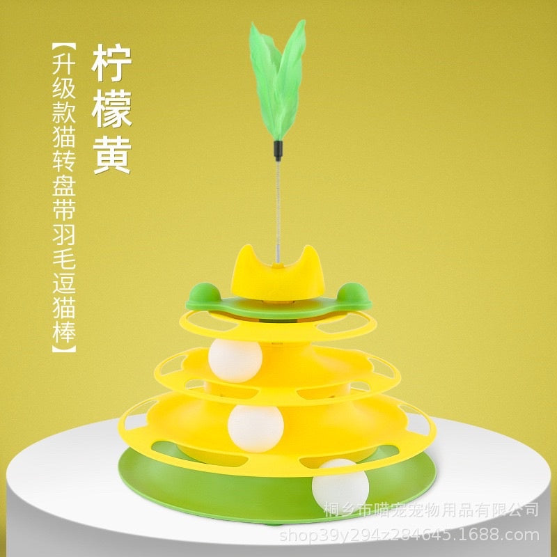 [SG Stock] Cat toy 4 layer teaser ball tunnel pet toy tower