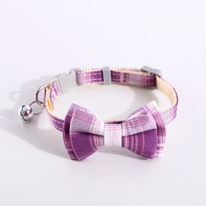 Pet Bow Tie cat dog grid design cravat collar necklace neck accessories