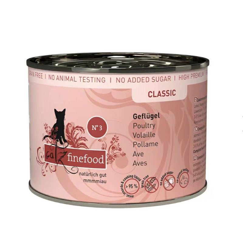 Catz Finefood 6 x classic No. 3 Poultry Catzfinefood cat wet food 6x200g
