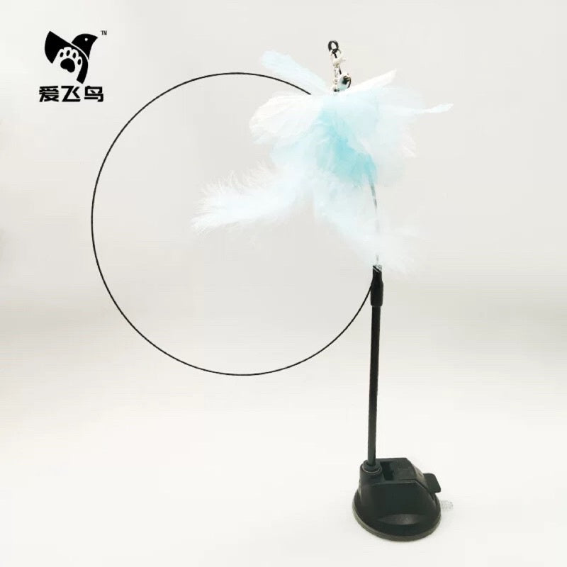 [SG Stock] Cat teaser with sucker on floor suction pad pet toy self play wand chaser