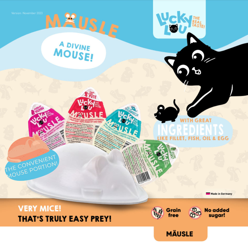 Lucky Lou® Mäusle Turkey 28g Mouse Cat Snack Wet Food Kitten