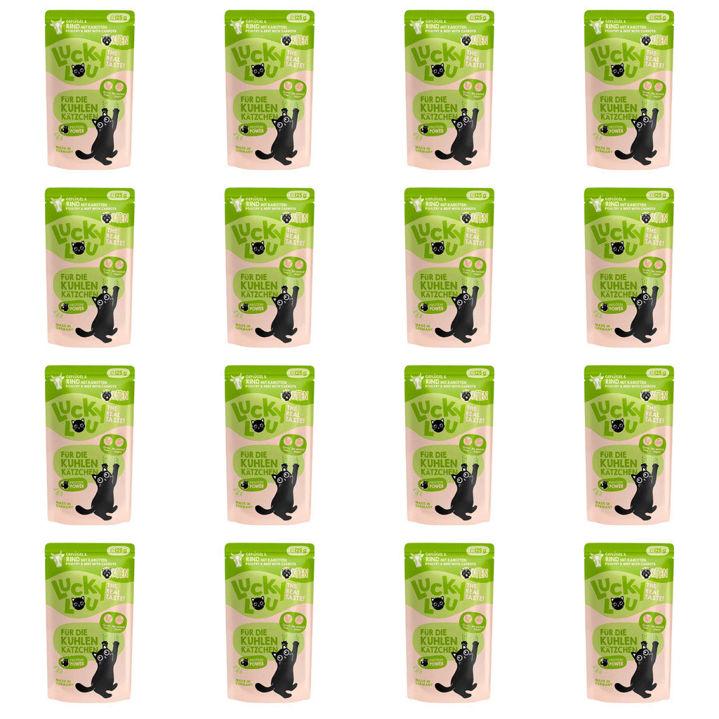 Lucky Lou® Lifestage 16 x 125g Pouches Bundle Deal Cat Completely Food Made in Germany Kitten Senior
