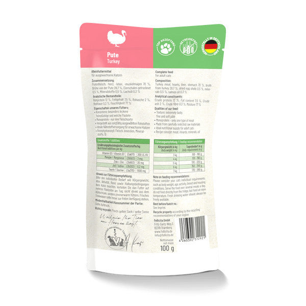 FELLICITA Cat Completely Wet Food 100g Pouch Made in Germany