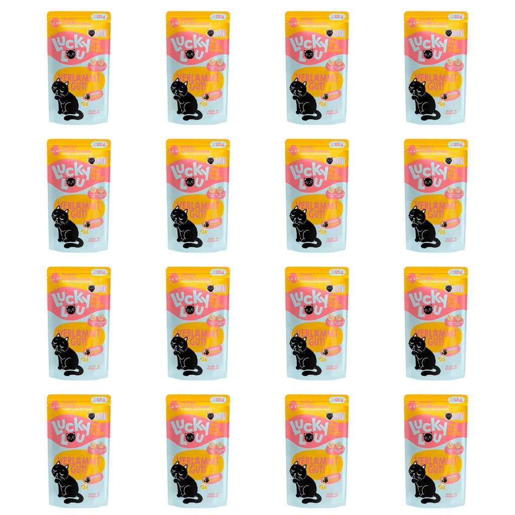 Lucky Lou® Lifestage 16 x 125g Pouches Bundle Deal Cat Completely Food Made in Germany Kitten Senior