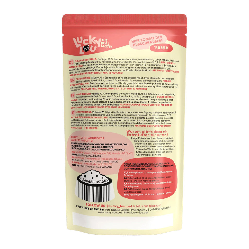 Lucky Lou® Lifestage Kitten 125g Pouch Made in Germany Completely Cat Wet Food
