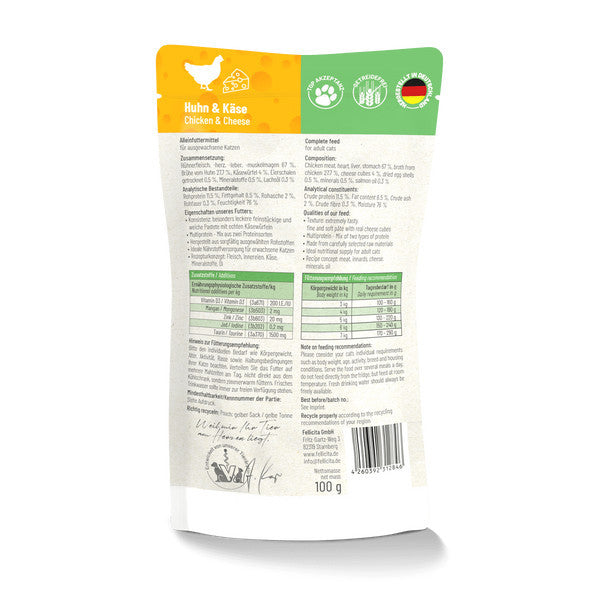 FELLICITA Cat Completely Wet Food 100g Pouch Made in Germany