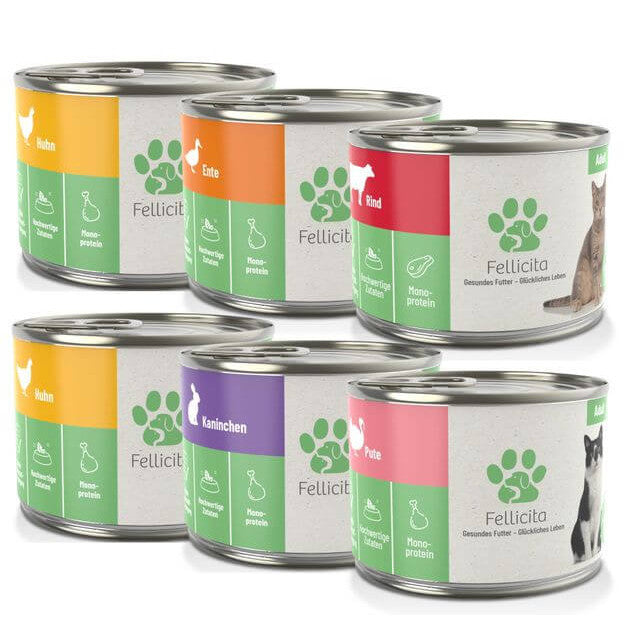 FELLICITA CAT WET FOOD TRIAL PACK 200g Made in Germany Completely Food for Cat Kitten