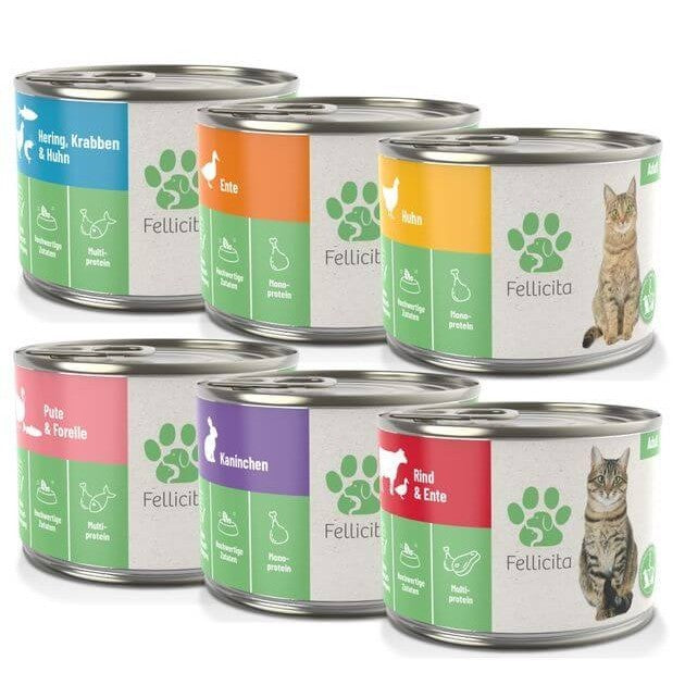 FELLICITA CAT WET FOOD TRIAL PACK 200g Made in Germany Completely Food for Cat Kitten
