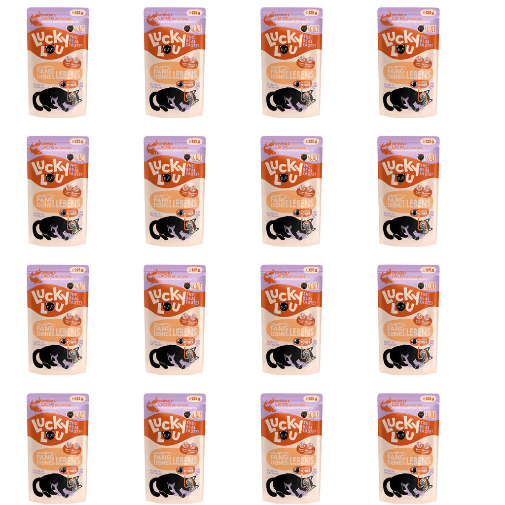 Lucky Lou® Lifestage 16 x 125g Pouches Bundle Deal Cat Completely Food Made in Germany Kitten Senior