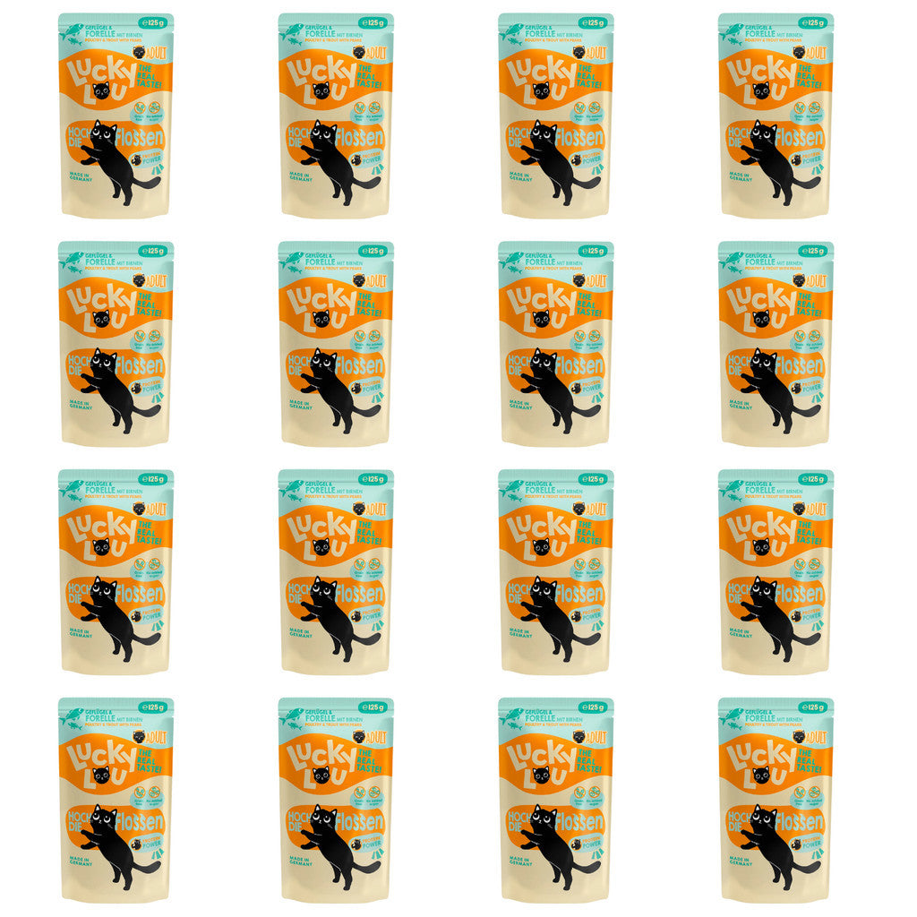 Lucky Lou® Lifestage 16 x 125g Pouches Bundle Deal Cat Completely Food Made in Germany Kitten Senior