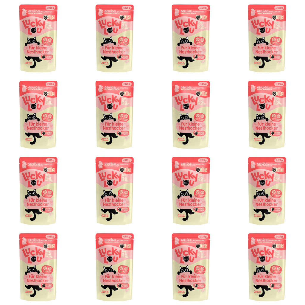 Lucky Lou® Lifestage 16 x 125g Pouches Bundle Deal Cat Completely Food Made in Germany Kitten Senior