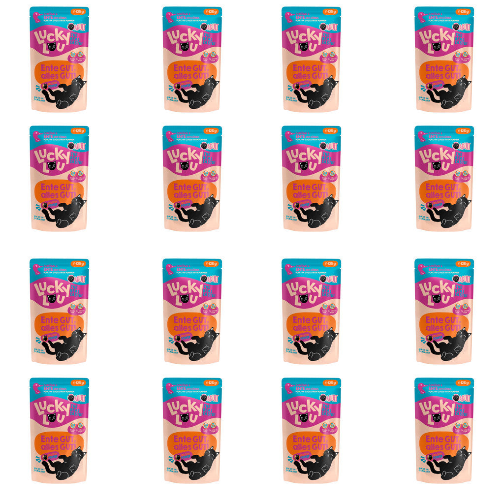 Lucky Lou® Lifestage 16 x 125g Pouches Bundle Deal Cat Completely Food Made in Germany Kitten Senior